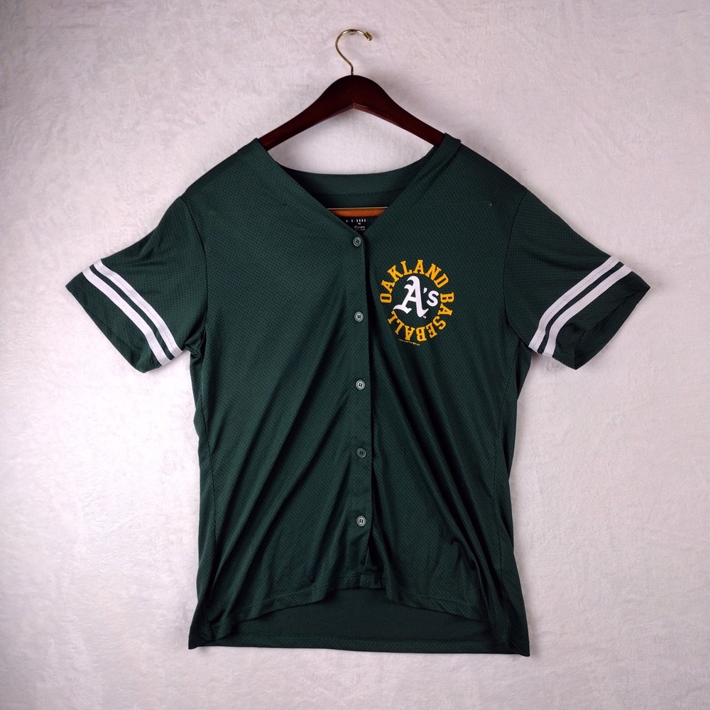 Campus Lifestyle Oakland A's Baseball MLB Jersey Green Mesh Womens Large L